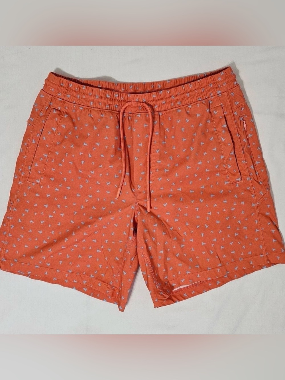 Birddogs Boom Classic Men’s Orange Bird Print Athletic Shorts Size M
